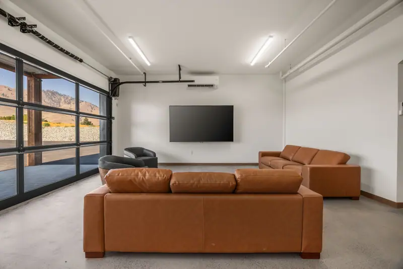 Lounge With Glass Garage Door